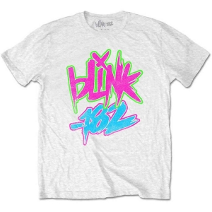 Blink-182 - Neon Logo Boys T-Shirt Wht ryhmässä MERCHANDISE / Merch / Punk @ Bengans Skivbutik AB (5548656r)