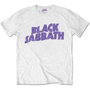 Black Sabbath - Wavy Logo Boys T-Shirt Wht ryhmässä MERCHANDISE / Merch / Hårdrock @ Bengans Skivbutik AB (5548673r)