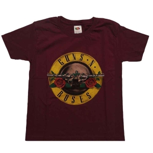 Guns N Roses - Classic Logo Boys T-Shirt  Maroon ryhmässä MERCHANDISE / Merch / Hårdrock @ Bengans Skivbutik AB (5548709r)