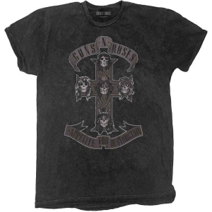 Guns N Roses - Monochrome Cross Boys T-Shirt Bl Dip-Dye ryhmässä MERCHANDISE / Merch / Hårdrock @ Bengans Skivbutik AB (5548717r)