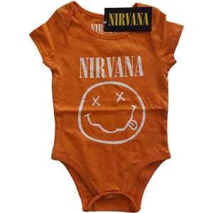 Nirvana - Happy Face Toddler Orange Babygrow ryhmässä MERCHANDISE / Merch / Pop-Rock @ Bengans Skivbutik AB (5548764r)