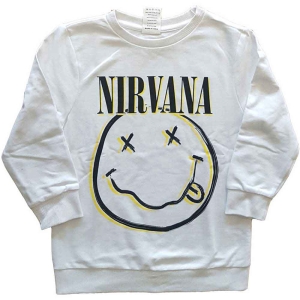 Nirvana - Happy Face Boys Wht Sweatshirt ryhmässä MERCHANDISE / Merch / Pop-Rock @ Bengans Skivbutik AB (5548768r)