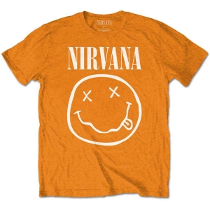 Nirvana - Happy Face Boys T-Shirt Orange ryhmässä MERCHANDISE / Merch / Pop-Rock @ Bengans Skivbutik AB (5548769r)