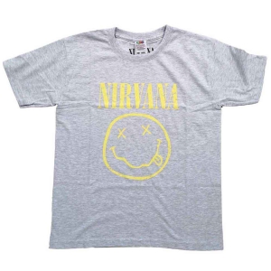 Nirvana - Happy Face Boys T-Shirt Heather ryhmässä MERCHANDISE / Merch / Pop-Rock @ Bengans Skivbutik AB (5548772r)