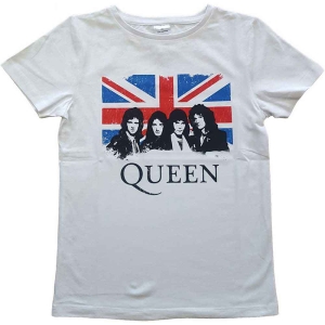 Queen - Vtge Union Jack Boyst-Shirt  Wht ryhmässä MERCHANDISE / Merch / Pop-Rock @ Bengans Skivbutik AB (5548808r)