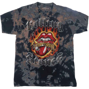 Rolling Stones - Tattoo Flames Boys T-Shirt Grey Dip-Dye ryhmässä MERCHANDISE / Merch / Pop-Rock @ Bengans Skivbutik AB (5548833r)