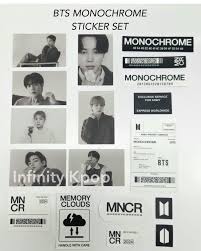 Bts - Monochrome Sticker Set ryhmässä ME SUOSITTELEMME / Perjantain julkaisut / Fredag den 30:e augusti 2024 @ Bengans Skivbutik AB (5550193)