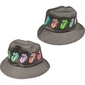 Rolling Stones - Multi Tongue Pattern Grey Bucket Hat ryhmässä MERCHANDISE / Merch / Pop-Rock @ Bengans Skivbutik AB (5550279r)