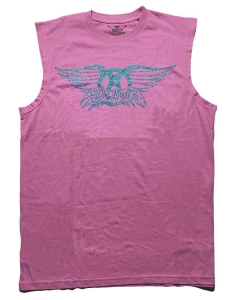 Aerosmith - Glitter Logo Uni Pink Tank ryhmässä MERCHANDISE / Hupparit / Hårdrock @ Bengans Skivbutik AB (5551288r)