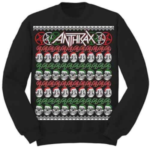 Anthrax - Skulls Christmas Uni Bl Sweatshirt ryhmässä MERCHANDISE / Hupparit / Hårdrock @ Bengans Skivbutik AB (5551297r)