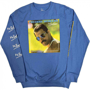 Freddie Mercury - Mr Bad Guy Uni Blue Long Sleeve ryhmässä Övrigt / @ Bengans Skivbutik AB (5552278r)