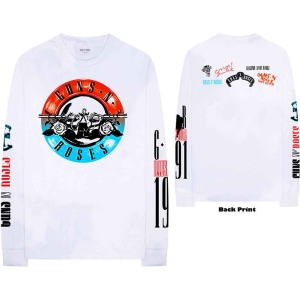 Guns N Roses - Motorcross Logo Uni Wht Longsleeve ryhmässä MERCHANDISE / T-paita / Hårdrock @ Bengans Skivbutik AB (5552287r)