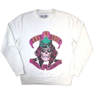 Guns N Roses - Axl Skull Uni Wht Sweatshirt ryhmässä ME SUOSITTELEMME / Uutuus Merch / Juni @ Bengans Skivbutik AB (5552580r)