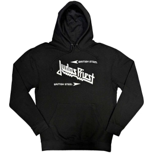 Judas Priest - British Steel Logo Uni Bl Hoodie ryhmässä MERCHANDISE / Hupparit / Hårdrock @ Bengans Skivbutik AB (5552910r)