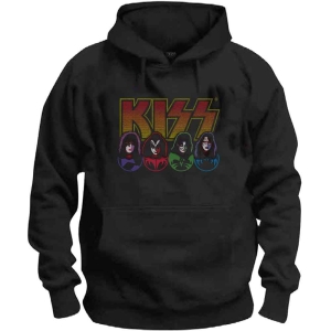 Kiss - Logo, Faces & Icons Uni Bl Hoodie ryhmässä MERCHANDISE / Hupparit / Hårdrock @ Bengans Skivbutik AB (5552915r)