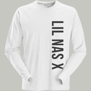 Lil Nas X - Vertical Text Uni Wht Longsleeve ryhmässä MERCHANDISE / T-paita / Hip Hop-Rap @ Bengans Skivbutik AB (5553295r)