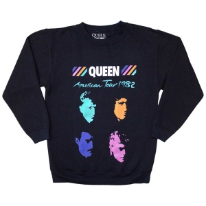 Queen - American Tour 82 Navy Sweatshirt ryhmässä ME SUOSITTELEMME / Uutuus Merch / Juni @ Bengans Skivbutik AB (5553968r)