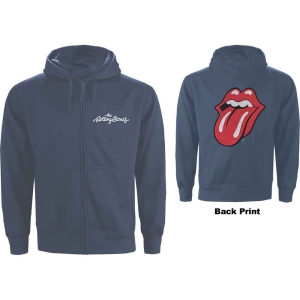 Rolling Stones - Classic Tongue Navy Zip Hoodie ryhmässä MERCHANDISE / Hupparit / Pop-Rock @ Bengans Skivbutik AB (5554696r)