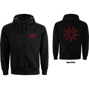 Slipknot - 9-Point Star Backprint Uni Bl Zip Hoodie ryhmässä MERCHANDISE / Hupparit / Hårdrock @ Bengans Skivbutik AB (5554716r)