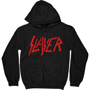 Slayer - Distressed Logo Bl Hoodie ryhmässä MERCHANDISE / Hupparit / Hårdrock @ Bengans Skivbutik AB (5554734r)