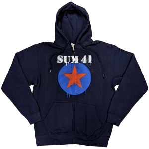 Sum 41 - Star Logo Uni Navy Zip Hoodie ryhmässä MERCHANDISE / Hupparit / Punk @ Bengans Skivbutik AB (5554757r)