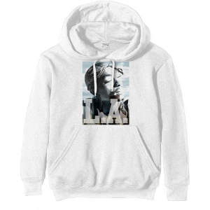 Tupac - La Skyline Uni Wht Hoodie ryhmässä MERCHANDISE / Hupparit / Hip Hop-Rap @ Bengans Skivbutik AB (5555308r)