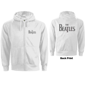 The Beatles - Drop T Logo B-Print Lady Wht Zip Hoodie ryhmässä MERCHANDISE / Hupparit / Pop-Rock @ Bengans Skivbutik AB (5555333r)