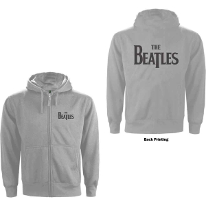 The Beatles - Drop T Logo B-Print Grey Zip Hoodie ryhmässä MERCHANDISE / Hupparit / Pop-Rock @ Bengans Skivbutik AB (5555335r)