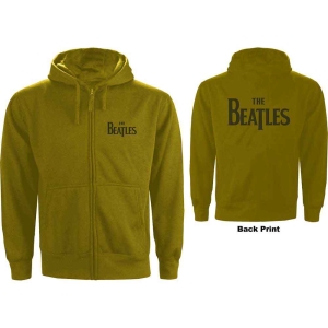 The Beatles - Drop T Logo B-Print Green Zip Hoodie ryhmässä MERCHANDISE / Hupparit / Pop-Rock @ Bengans Skivbutik AB (5555336r)