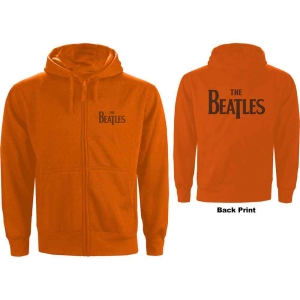 The Beatles - Drop T Logo B-Print Orange Zip Hoodie ryhmässä MERCHANDISE / Hupparit / Pop-Rock @ Bengans Skivbutik AB (5555337r)