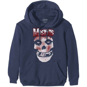 Misfits - Blood Drip Skull Uni Navy Hoodie ryhmässä MERCHANDISE / Hupparit / Punk @ Bengans Skivbutik AB (5555352r)