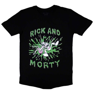 Rick & Morty - Green Splat Uni Bl T-Shirt ryhmässä ME SUOSITTELEMME / Uutuus Merch / Juni @ Bengans Skivbutik AB (5555975r)