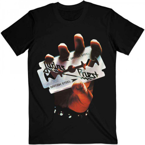 Judas Priest - British Steel Uni Bl T-Shirt ryhmässä MERCHANDISE / T-paita / Hårdrock @ Bengans Skivbutik AB (5556718)