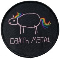 Death Metal - Patch Death Metal Unicorn Black Rou ryhmässä ME SUOSITTELEMME / Perjantain julkaisut / Fredag den 26:e Juli 2024 @ Bengans Skivbutik AB (5558766)