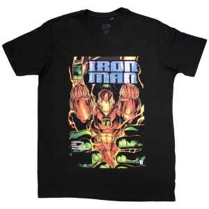 Marvel - Iron Man Fist Comic Cover Uni Bl T-Shirt ryhmässä MERCHANDISE / T-paita / Film-Musikal @ Bengans Skivbutik AB (5562552r)