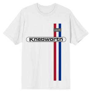 Oasis - Knebworth Vertical Stripe Wht T-Shirt ryhmässä MERCHANDISE / T-paita / Pop-Rock @ Bengans Skivbutik AB (5562795r)