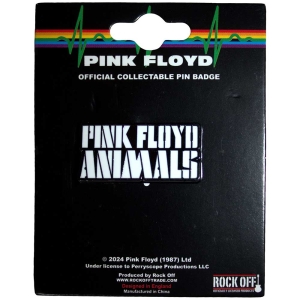 Pink Floyd - Animals Mono Text Logo Pin Badge ryhmässä MERCHANDISE / Merch / Pop-Rock @ Bengans Skivbutik AB (5562893)