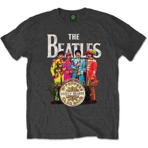 Beatles - Sgt Pepper Uni Char Grey T-Shirt ryhmässä MERCHANDISE / T-paita / Pop-Rock @ Bengans Skivbutik AB (5563400r)