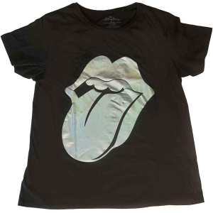 Rolling Stones - Bll Holo Foil Tongue Uni Bl T-Shirt ryhmässä MERCHANDISE / T-paita / Pop-Rock @ Bengans Skivbutik AB (5563604r)