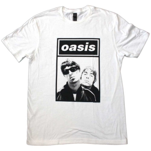 Oasis - Noel & Liam Boxed Photo Wht T-Shirt ryhmässä MERCHANDISE / T-paita / Pop-Rock @ Bengans Skivbutik AB (5564207r)