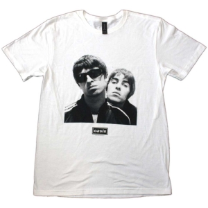 Oasis - Noel & Liam Square Photo Wht T-Shirt ryhmässä MERCHANDISE / T-paita / Pop-Rock @ Bengans Skivbutik AB (5564209r)