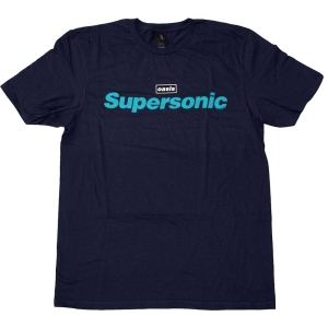 Oasis - Supersonic Title Colour Navy T-Shirt ryhmässä MERCHANDISE / T-paita / Pop-Rock @ Bengans Skivbutik AB (5564210r)