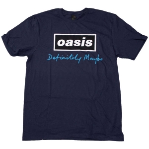 Oasis - Definitely Maybe Text Logo Navy T-Shirt ryhmässä MERCHANDISE / T-paita / Pop-Rock @ Bengans Skivbutik AB (5564214r)