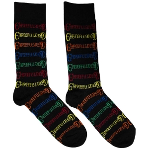 Grateful Dead - Coloured Logos Patt Bl Socks (Eu 39-45) ryhmässä MERCHANDISE / Merch / Pop-Rock @ Bengans Skivbutik AB (5564499)