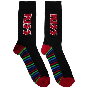 Kiss - Red Logo & Stripes Bl Socks (Eu 39-45) ryhmässä MERCHANDISE / Merch / Hårdrock @ Bengans Skivbutik AB (5564505)