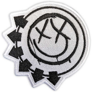 Blink 182 - Black Six-Arrow Smile Woven Patch ryhmässä MERCHANDISE / Merch / Punk @ Bengans Skivbutik AB (5565564)