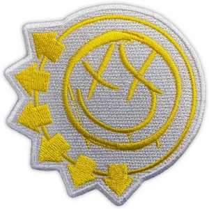 Blink 182 - Yellow Six-Arrow Smile Woven Patch ryhmässä MERCHANDISE / Merch / Punk @ Bengans Skivbutik AB (5565565)