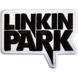 Linkin Park - Black Logo Wht Woven Patch ryhmässä MERCHANDISE / Merch / Hårdrock @ Bengans Skivbutik AB (5565588)