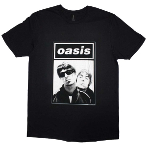 Oasis - Noel & Liam Boxed Photo Uni Bl T-Shirt ryhmässä MERCHANDISE / T-paita / Pop-Rock @ Bengans Skivbutik AB (5566072r)