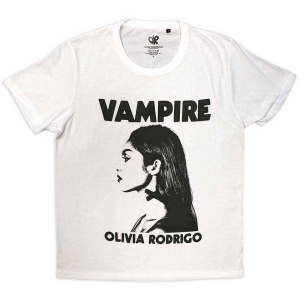 Olivia Rodrigo - Vampire Uni Wht T-Shirt ryhmässä MERCHANDISE / T-paita / Pop-Rock @ Bengans Skivbutik AB (5566717r)